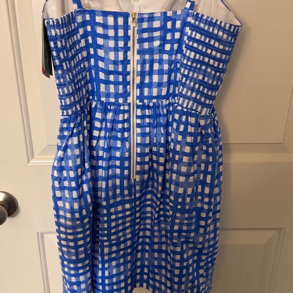 Lilly Pulitzer Blue and White Checkered Mini Dress - Picture 3 of 4